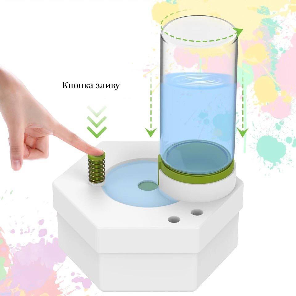 Ополаскиватель кистей для рисования пластиковый Салатово-белый (77520882) - фото 3 Ополаскиватель кистей для рисования пластиковый Салатово-белый (77520882) - фото 3