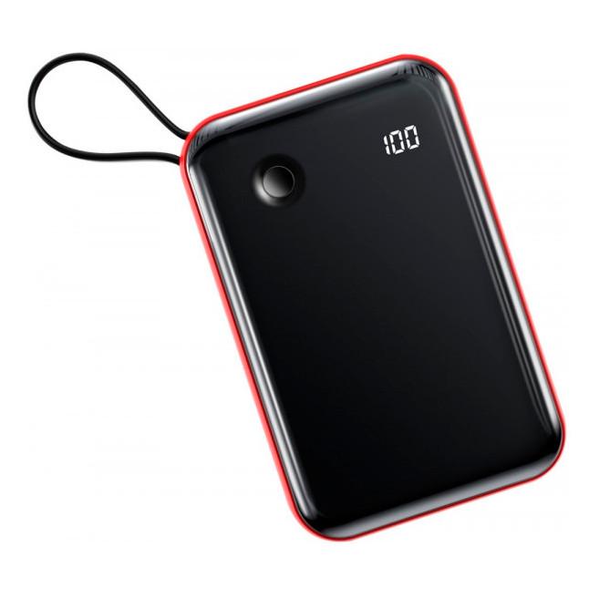 Повербанк BASEUS MiniS LCD-display 10000 mAh USB Type-C Q1 BS-P1002L Red/Black (DR012229) - фото 3