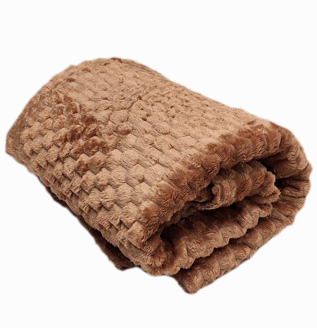 Плед флисовый Соты 220x240 см Терракотовый (702)