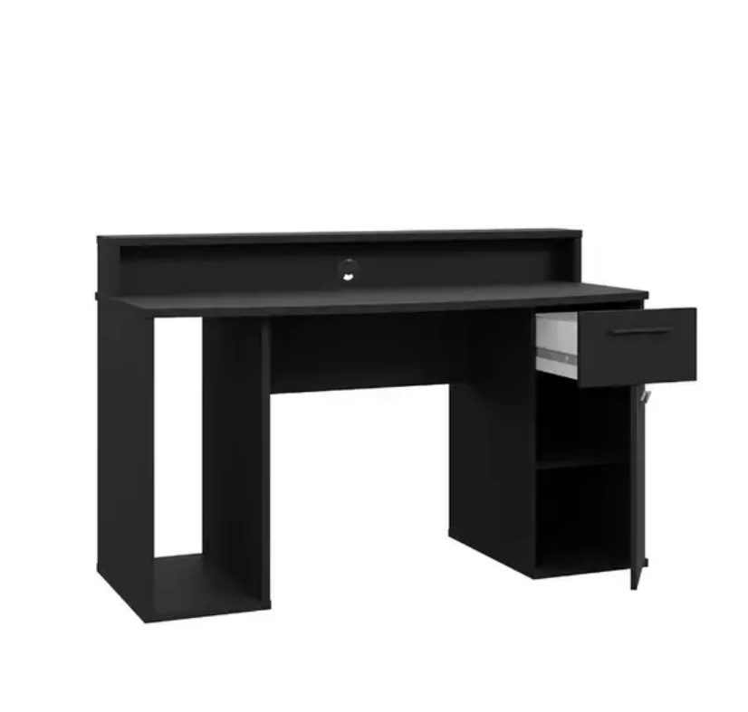 Компьютерный стол Mebellini Комбо Classic 1350х710/860х600 мм Антрацит (арт.SKEP1000-062) - фото 8