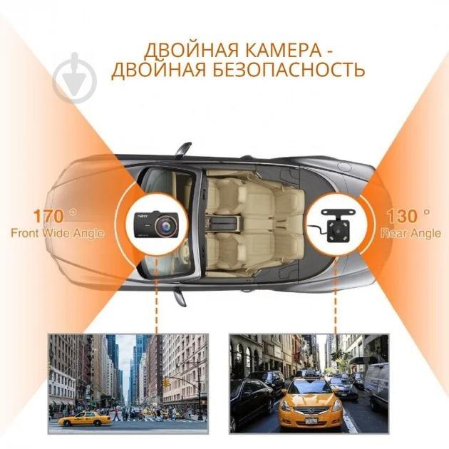 Автомобильный видеорегистратор ThiEYE Carbox 5R 1080p Full HD с камерой заднего вида и картой памяти на 32 GB Черный - фото 6