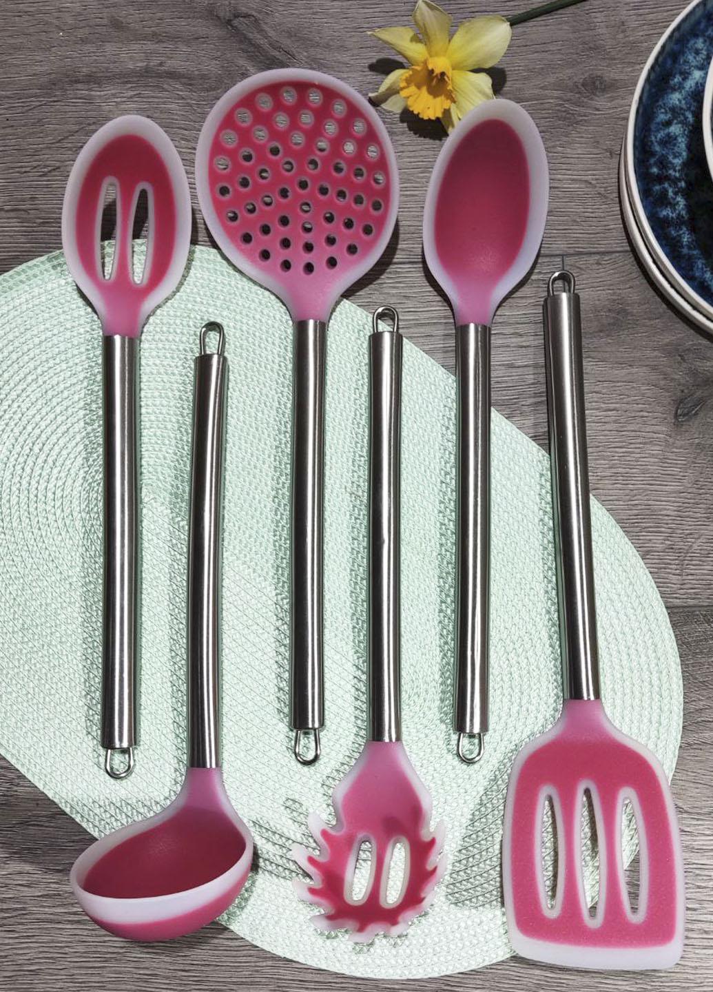 Набор кухонных принадлежностей на подставке Stenson 7 пр. 12х36 см Красный (R26402M)