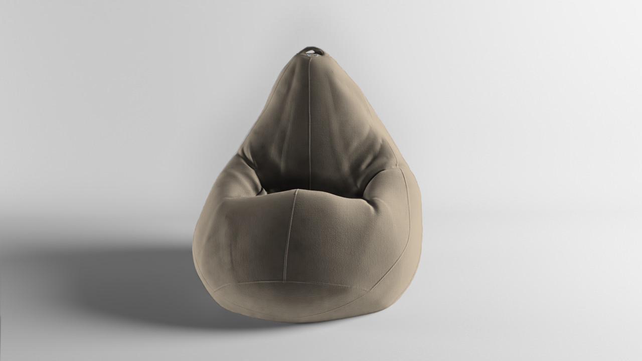 Бескаркасное кресло-мешок SkyPuff MEGA Груша Велюр ORLANDO XXXL 160х120 см Ivory (160098)