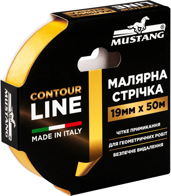 Малярная лента Mustang CONTOUR LINE 19 мм х 50 м Желтый - фото 1 Малярная лента Mustang CONTOUR LINE 19 мм х 50 м Желтый - фото 1
