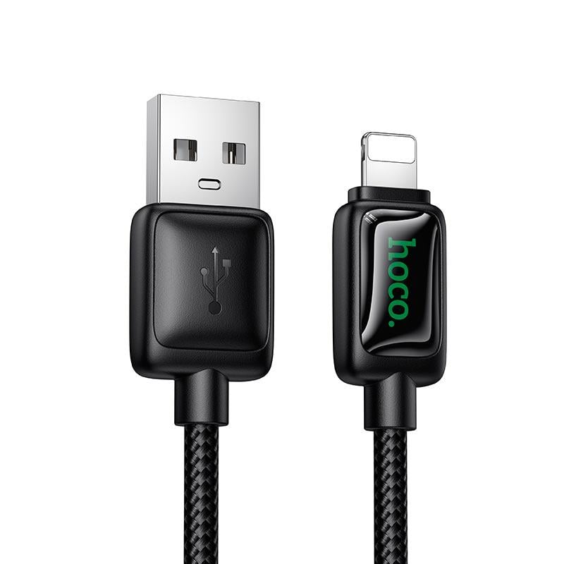 Кабель для заряджання Hoco U146 Mundo 2.4A 12W USB-A-Lightning 1,2 м Black (19415)