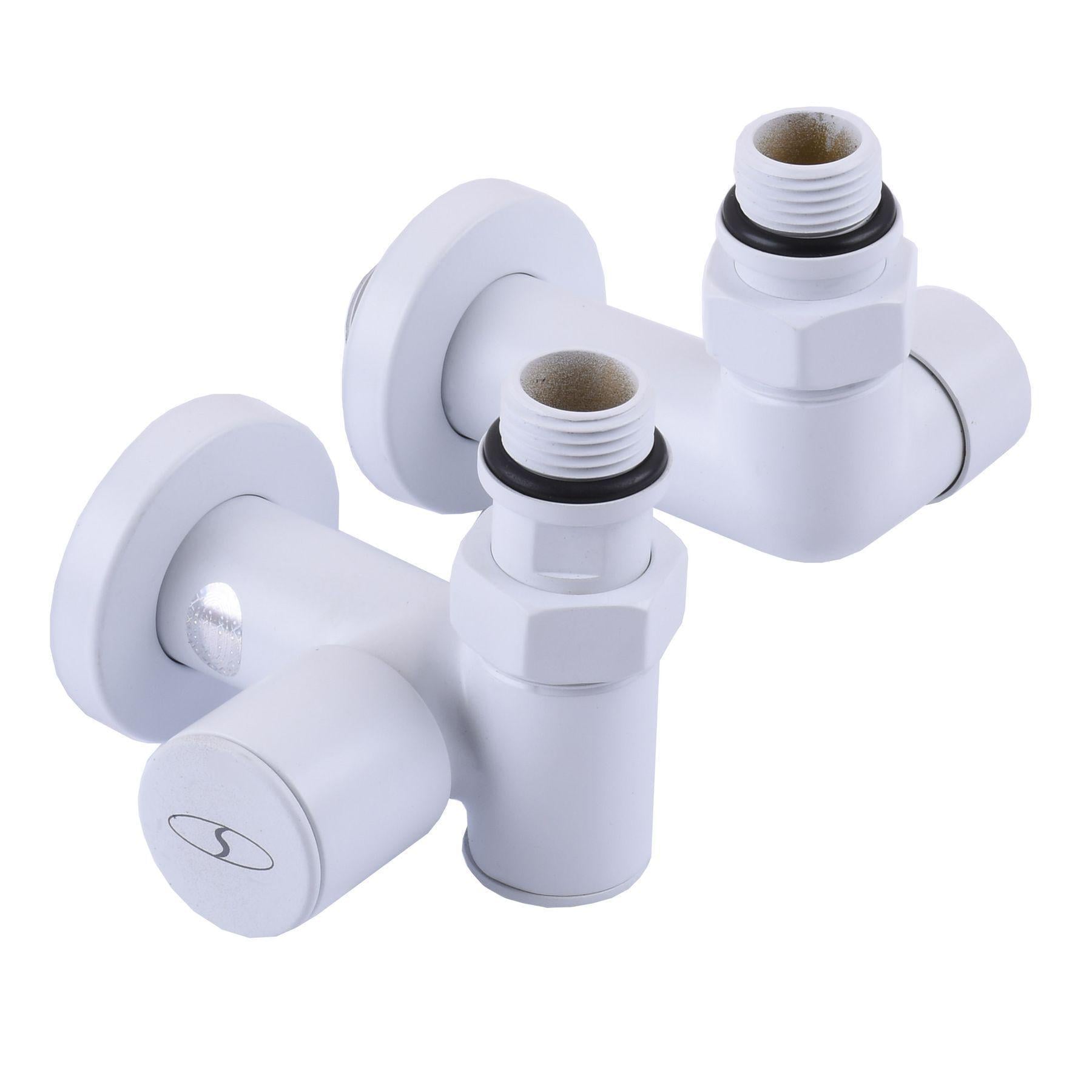 Набор угловой кран вентильный с американкой Solomon LUX 1/2" 7777 TEN 2 шт. White (000020287)
