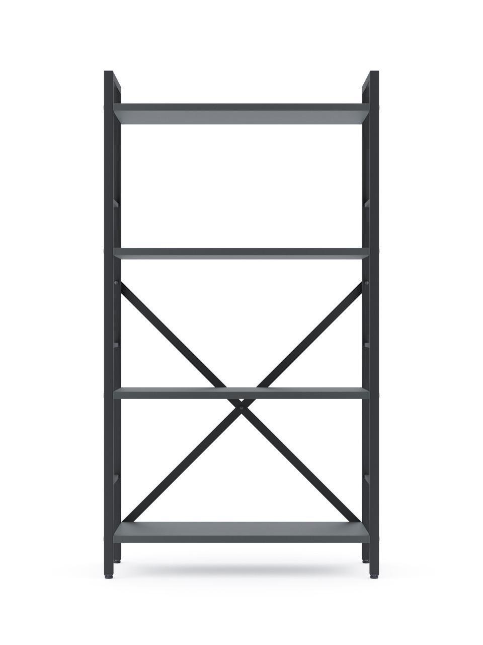 Стеллаж Меткас Лофт 35 кг/полку 4 полки ЛДСП 1100x600x240 мм Антрацит (2640911720)