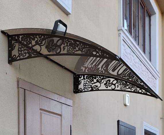 Козырек-навес Prime Виноград монолитный поликарбонат 3 мм 150х100 см Коричневый (29180158)