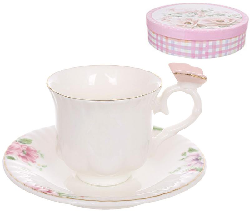 Набор фарфоровой бабочки Ффлорал 6 чашек и 6 блюдец 90 мл - фото 2 Набор фарфоровой бабочки Ффлорал 6 чашек и 6 блюдец 90 мл - фото 2