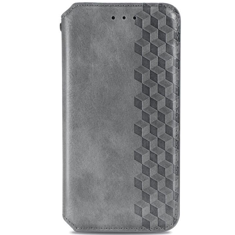 Протиударний шкіряний чохол книжка GETMAN Cubic (PU) для Xiaomi Redmi Note 11 (Global) / Note 11S Сірий
