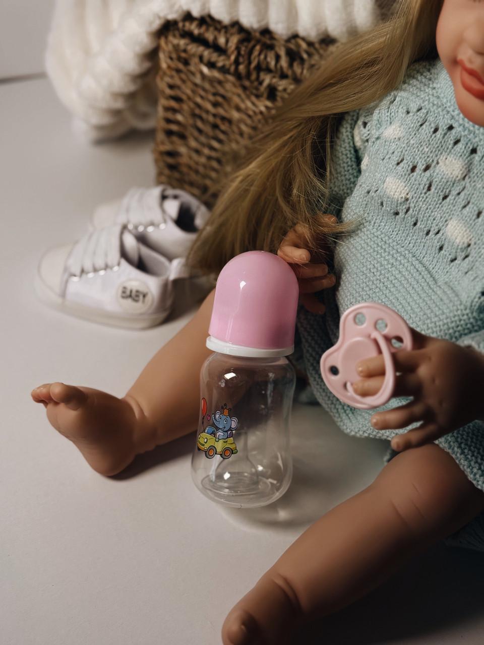 Кукла кукла реалистичная KEIUMI винил-силиконовая в голубом комбинезоне с аксессуарами 55 см Голубой - фото 7