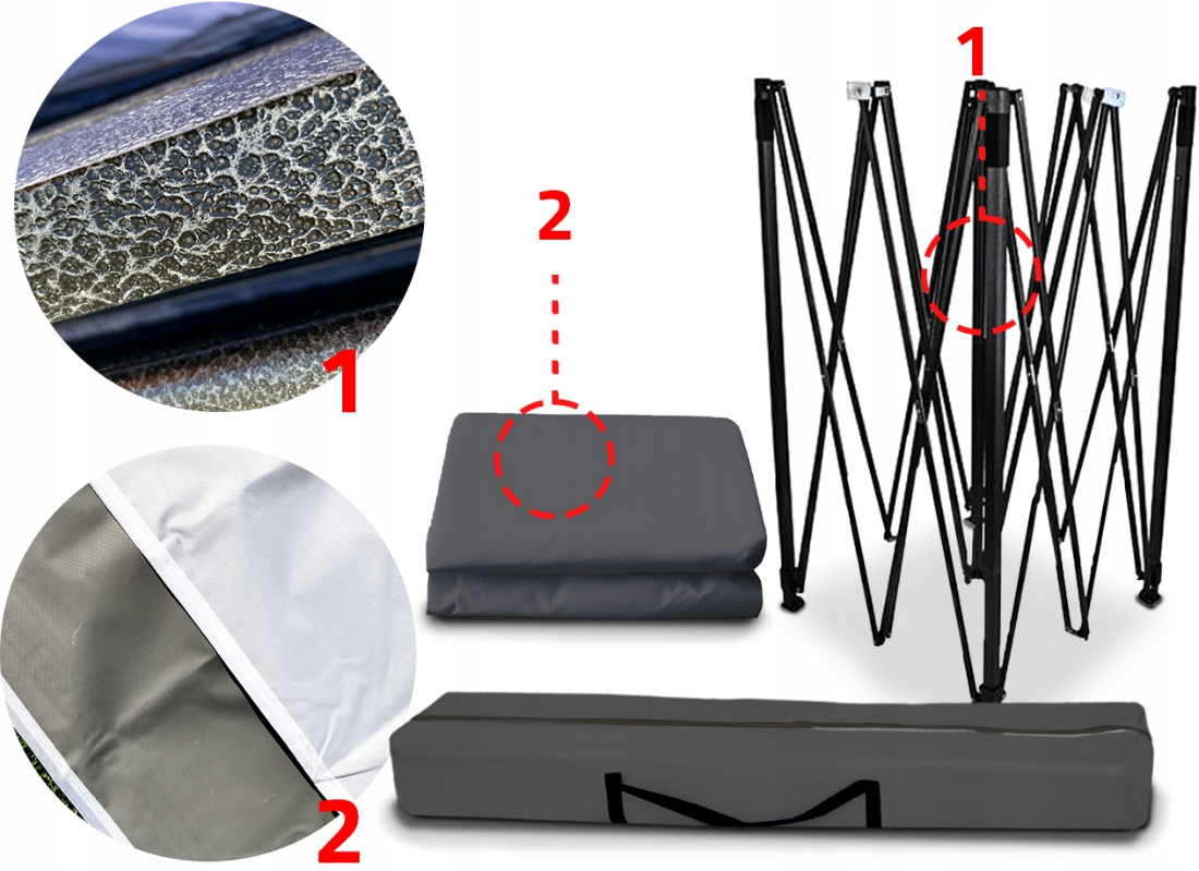 Павильон садовый Maltec 3х3 м 4 стены Серый (2166967061) - фото 3