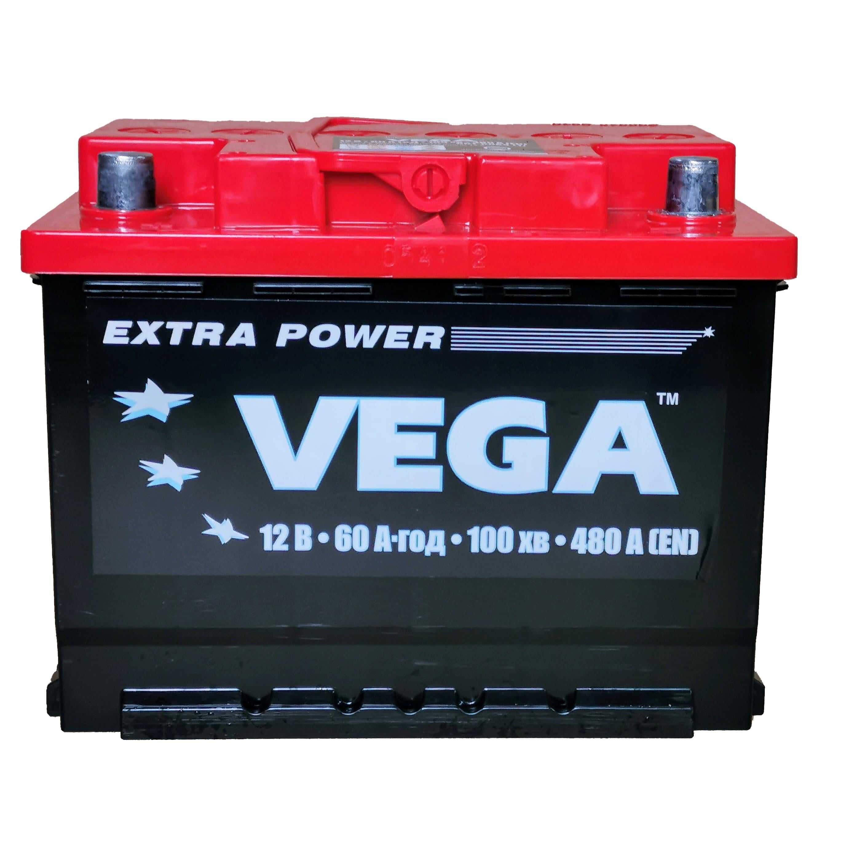 Аккумулятор автомобильный 6CT-60 Vega 60Ah-12V EN480 + слева 242х175х190 мм