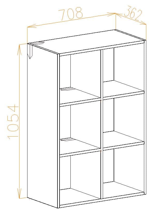 Стелаж настінно-підлоговий модульний MEBLIBUD KUB 3x2 секції Антрацит (28576896) - фото 4 Стелаж настінно-підлоговий модульний MEBLIBUD KUB 3x2 секції Антрацит (28576896) - фото 4