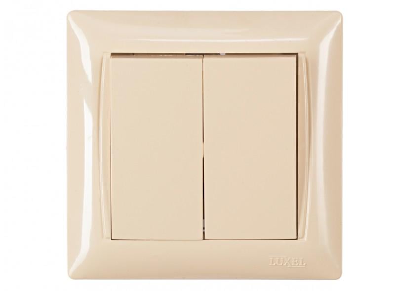 Выключатель двухклавишный PRIMERA Кремовый (3303)