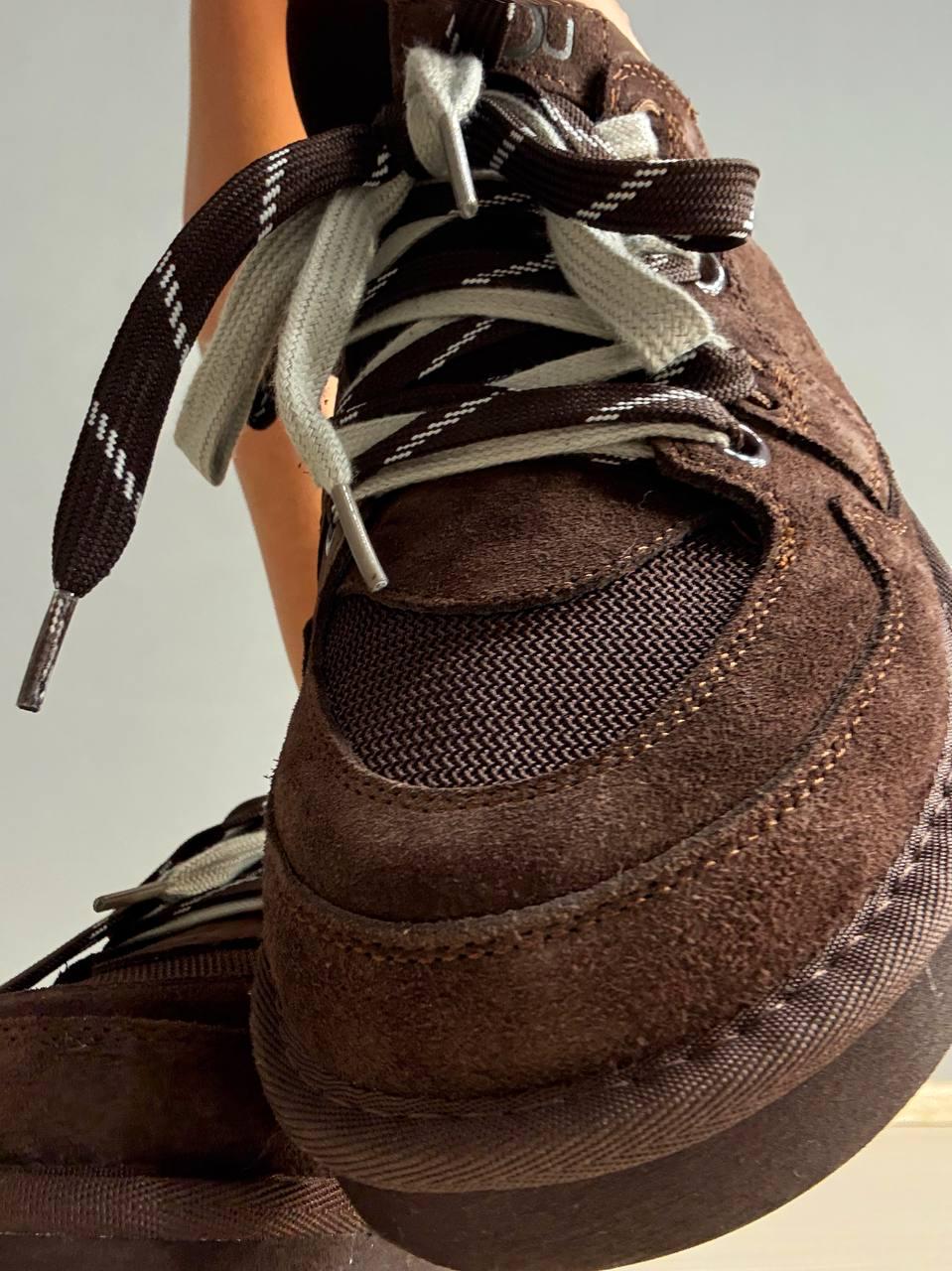 Кроссовки женские Hengji 1517-6 замшевые с двойной шнуровкой угги р. 38 24,5 см Коричневый - фото 3