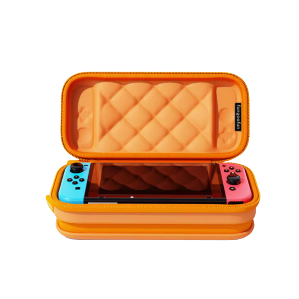 Сумка чехол для приставки Nintendo Switch Fungoofun для консоли и аксессуаров на 2 отделения Оранжевый