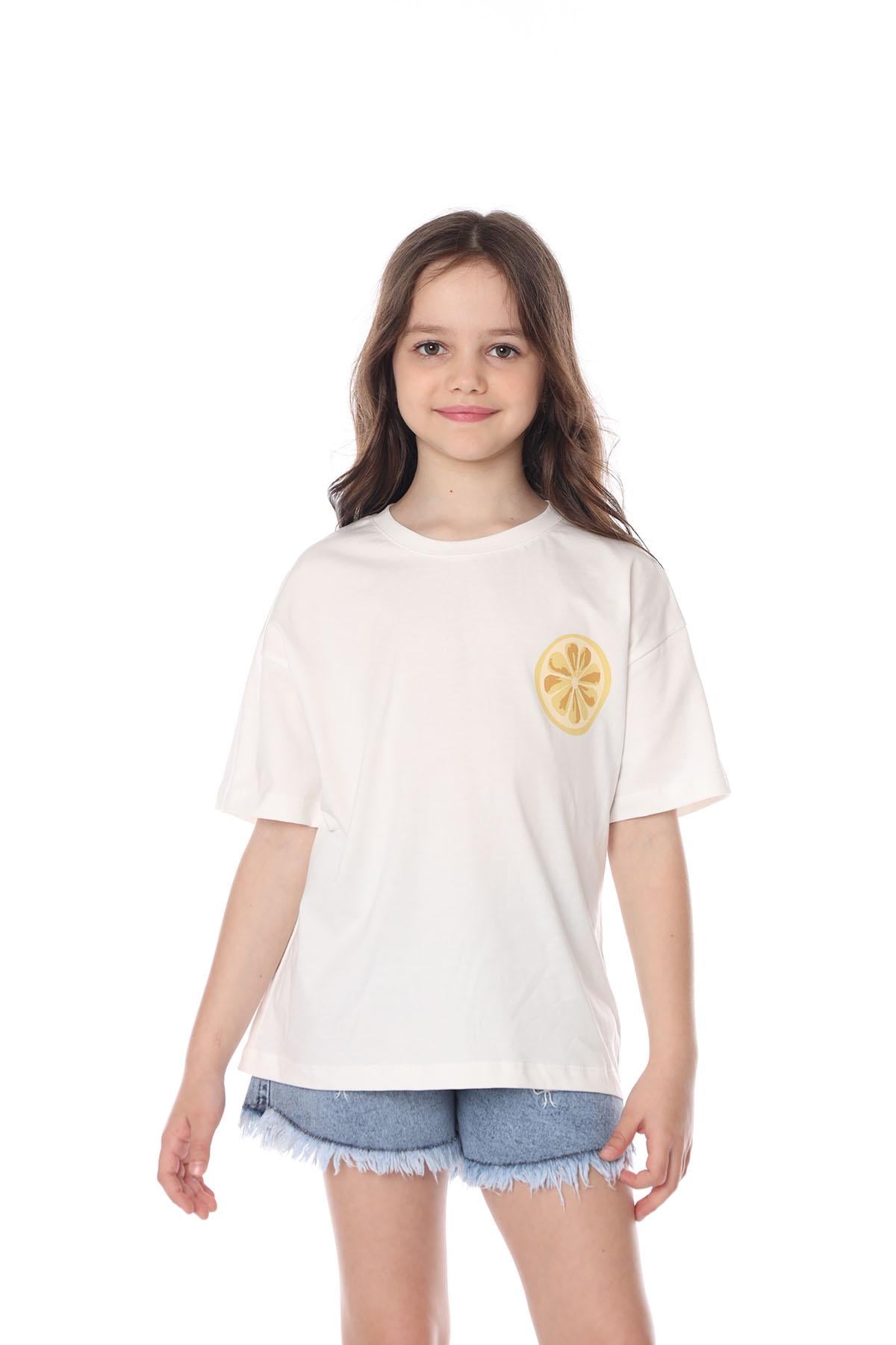 Футболка с коротким рукавом для девочки Yuki ЦБ-00294302 134 см Молочный (SKT001311375)