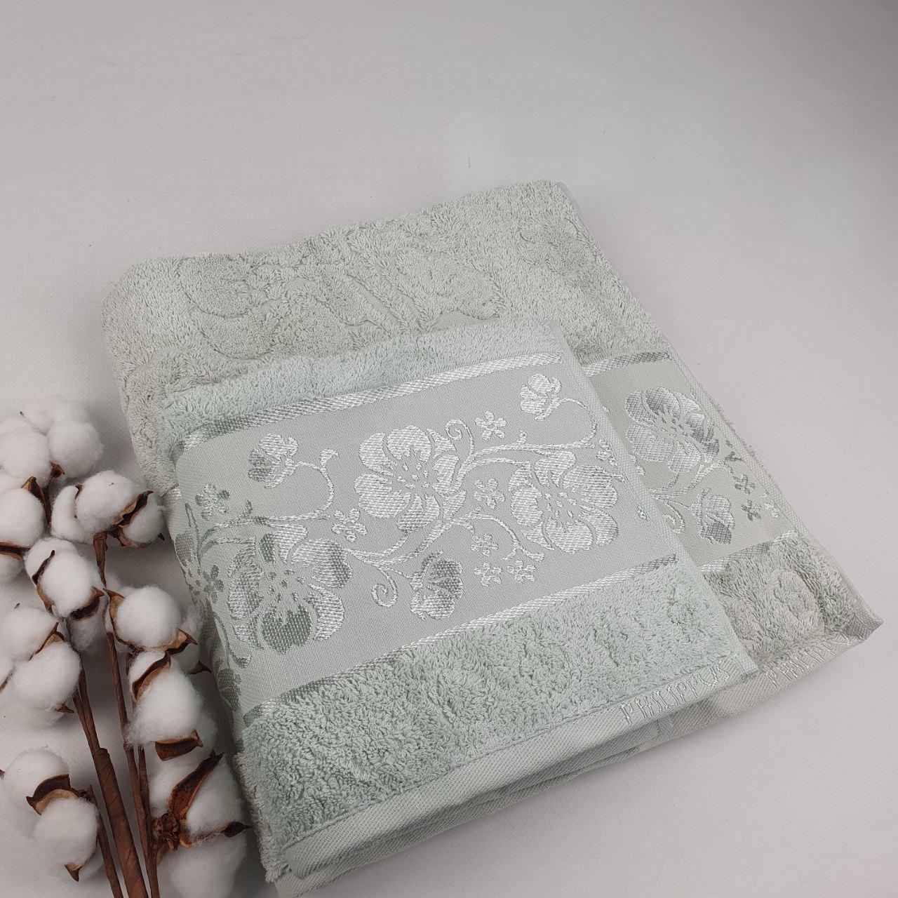 Набор полотенец Philippus Platinum Cotton Elina А295 2 шт. Мятный (CN38976)