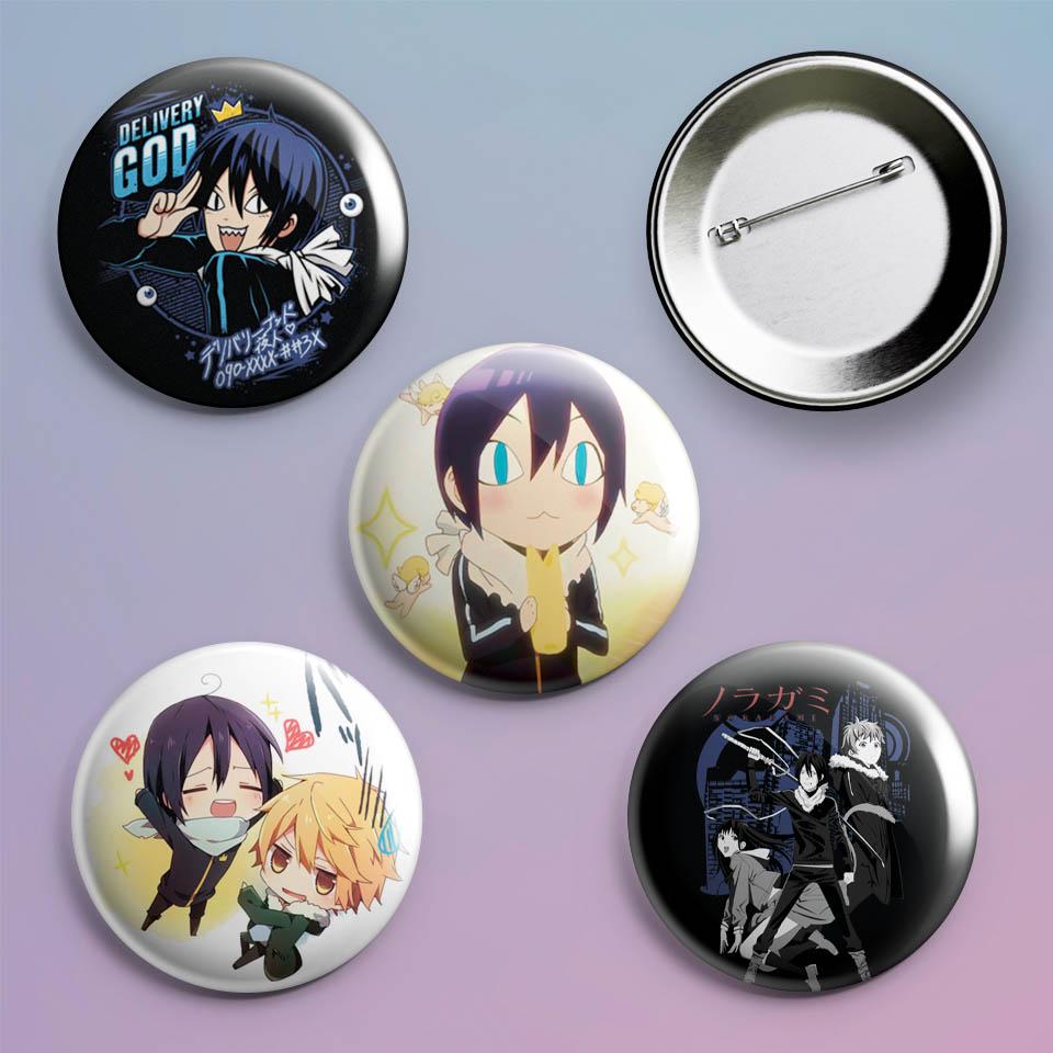 Значки на рюкзак з принтом аніме Норагамі Бездомний бог Noragami 4 шт.