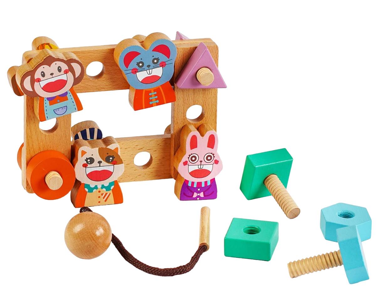 Игра деревянная Zebra Story 21 элемент/фигурная шнуровка/деревянные болтики Multicolor (126282)