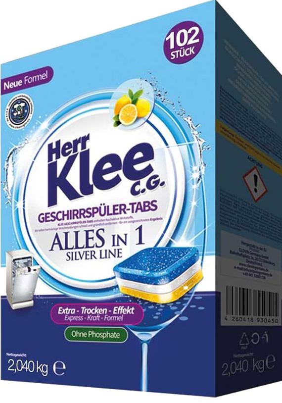 Таблетки для посудомоечных машин Herr Klee Silver Line All in 1 102 шт. (12340)