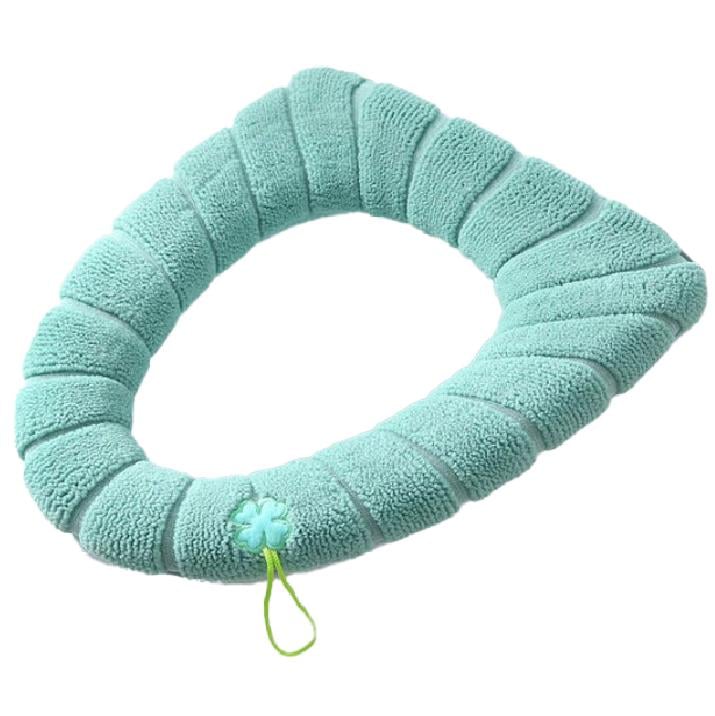 Чехол теплый для сиденья унитаза с петелькой для поднятия Зеленый (96-9327635)