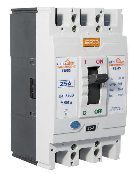 Автоматический выключатель АСКО-УКРЕМ ECO FB/63 3p 25A (2559046378)