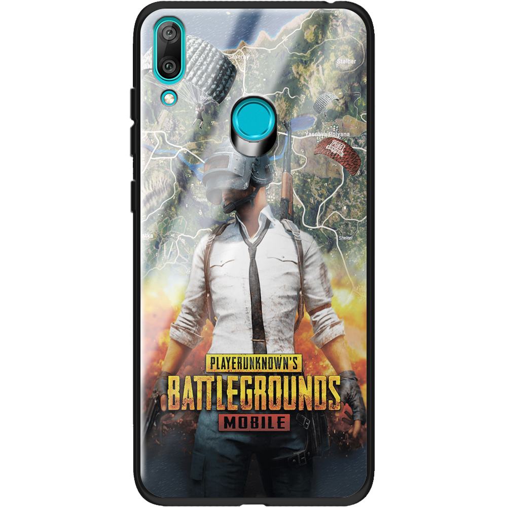 Чехол Boxface Huawei Y7 2019 PUBG Mobile Черный силикон со стеклом (36044-up2309-37730)