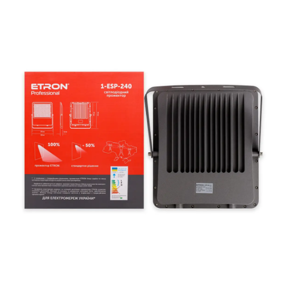 Прожектор світлодіодний ETRON Professional 300W IP65 5000K (25498954) - фото 3 Прожектор світлодіодний ETRON Professional 300W IP65 5000K (25498954) - фото 3