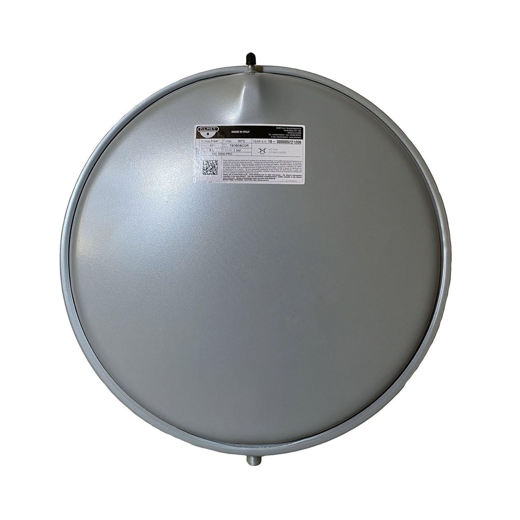 Бак Zilmet oem-pro для монтажа в котлы плоский 521 6 л 3 bar D. 392 3/8" 13C0000603 Серый (000008316)