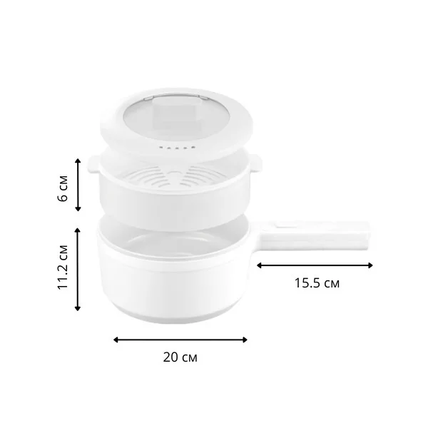 Кастрюля-пароварка с терморегулятором в наборе решетка съемная для приготовления на пару 1,5 л (C01124) - фото 11 Кастрюля-пароварка с терморегулятором в наборе решетка съемная для приготовления на пару 1,5 л (C01124) - фото 11