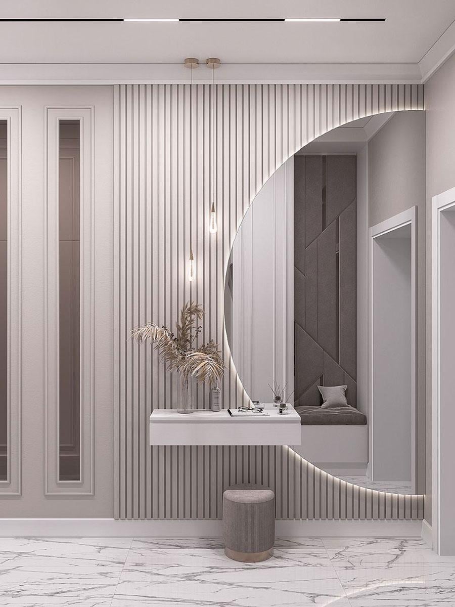 Зеркало полукруглое с подсветкой MOON-XXL 95х190 см (10002XXL-95190stW)