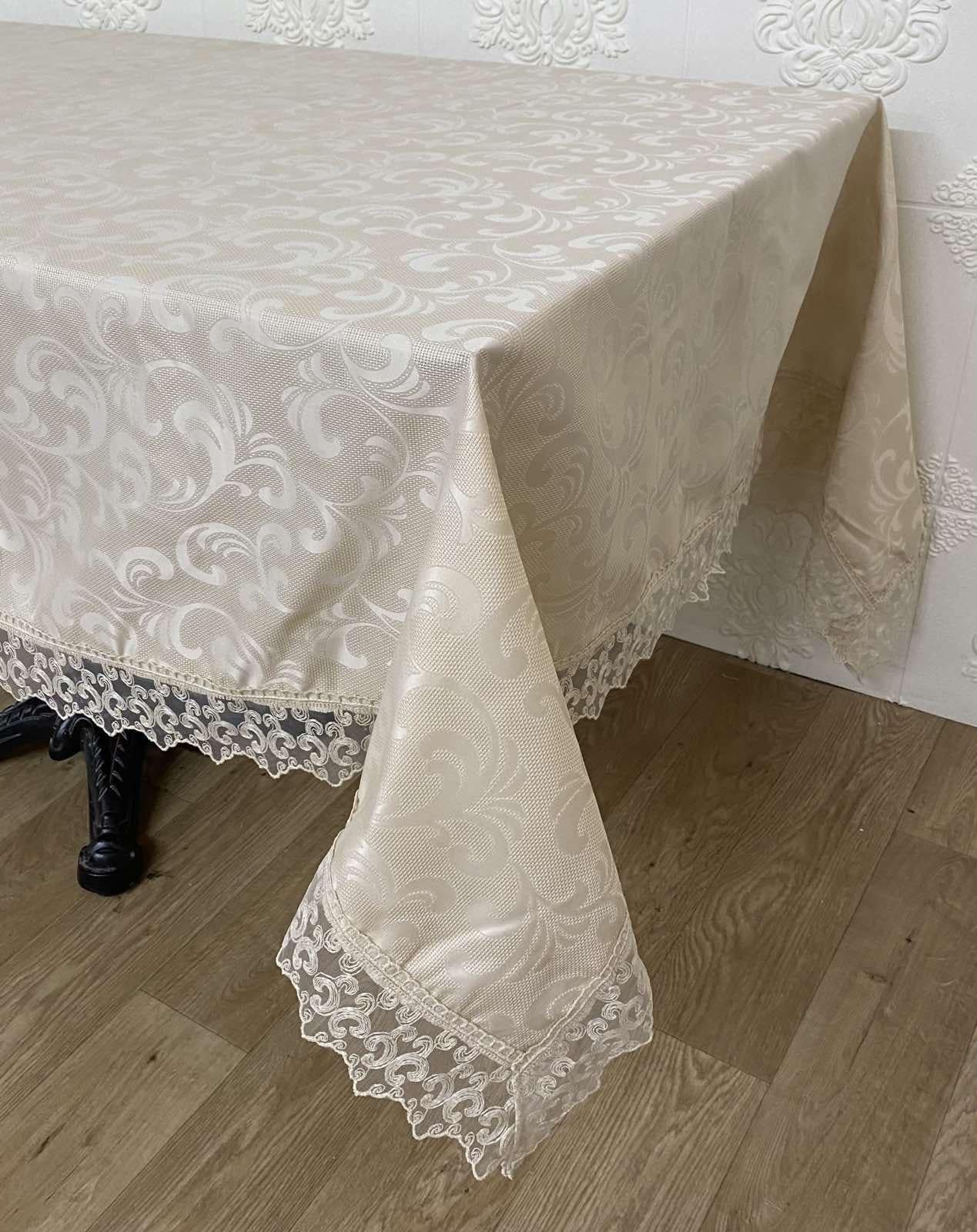 Скатерть с кружевом Masali Model 512 160x350 см Cappucino (CN22260)