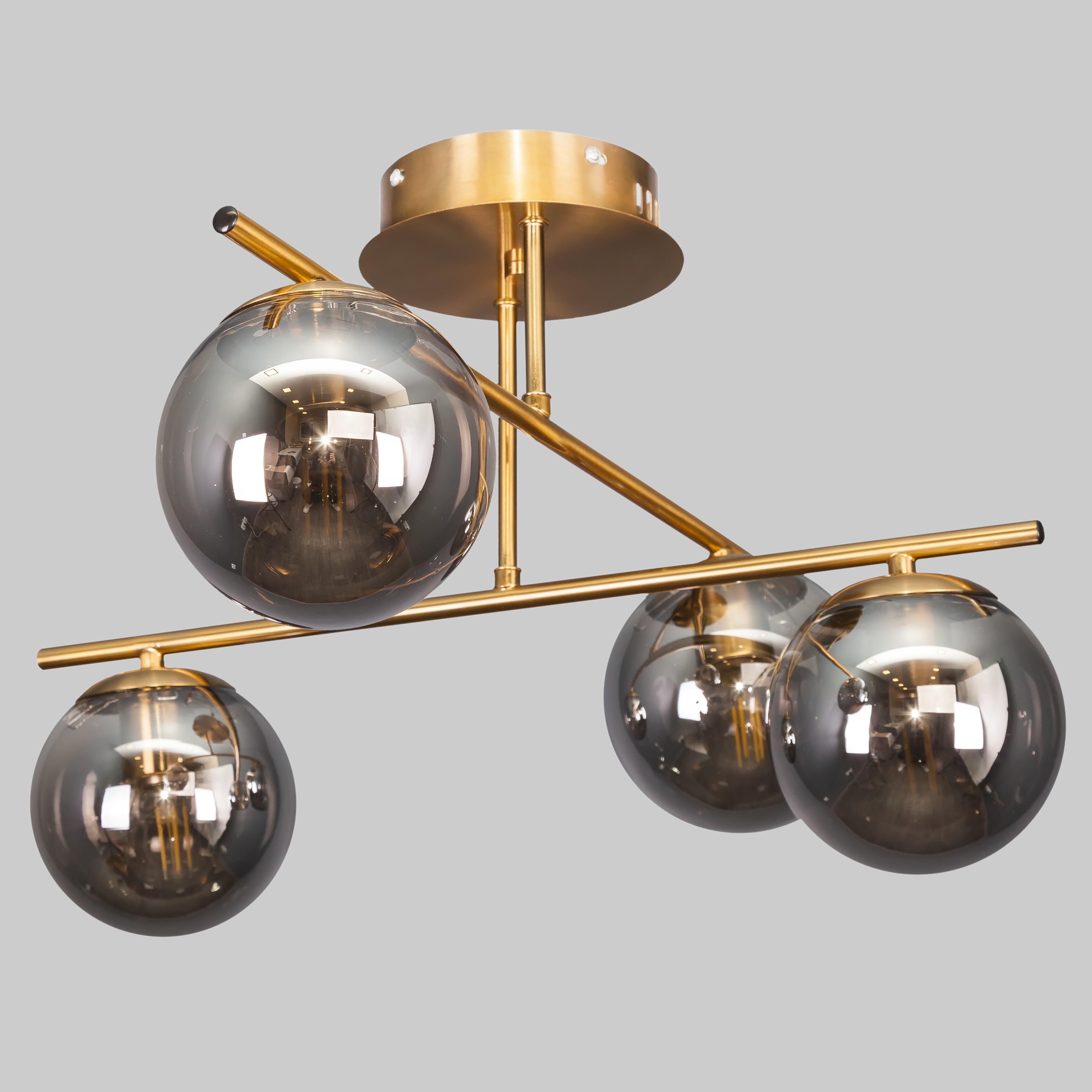 Люстра потолочная на 4 плафона Бронзовый (52-9801-4 BRZ+BK)