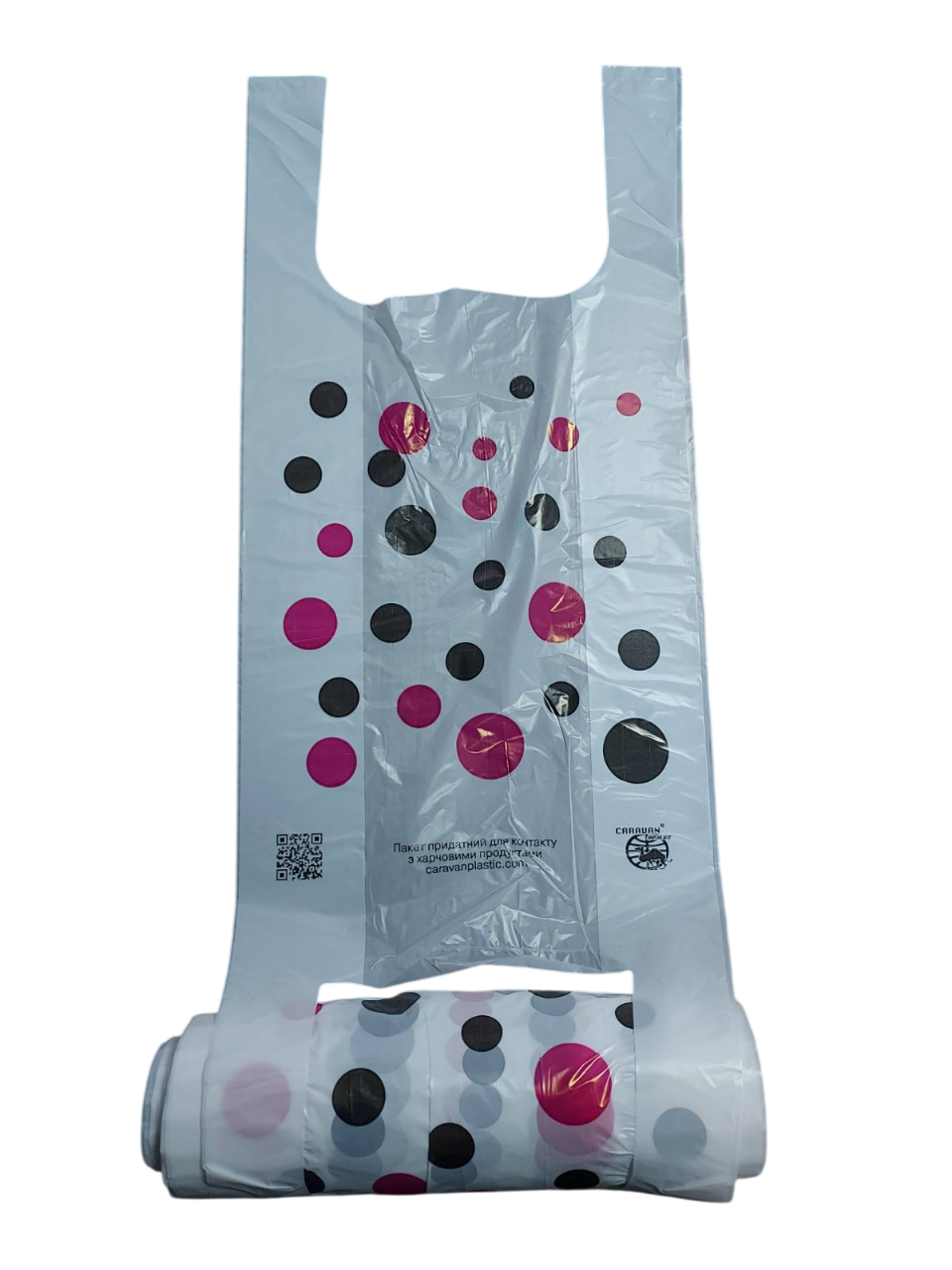 Поліетиленові пакети-майка Горох 22х45 в рулоні 140 шт. (2806232080)