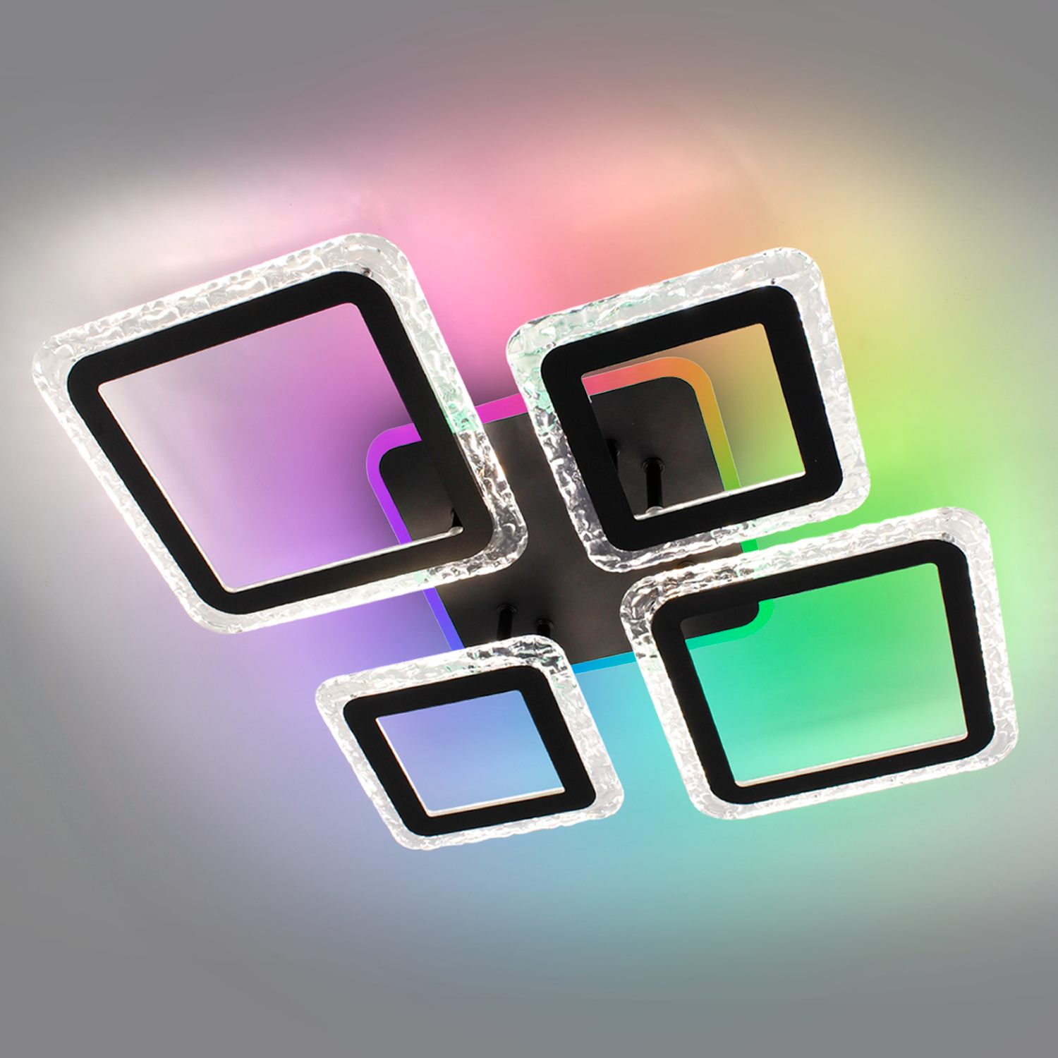 Люстра ESLLSE OVAL ICE RGB 5S з пультом 75 Вт 725x500x93 мм Чорний (10405) Люстра ESLLSE OVAL ICE RGB 5S з пультом 75 Вт 725x500x93 мм Чорний (10405)