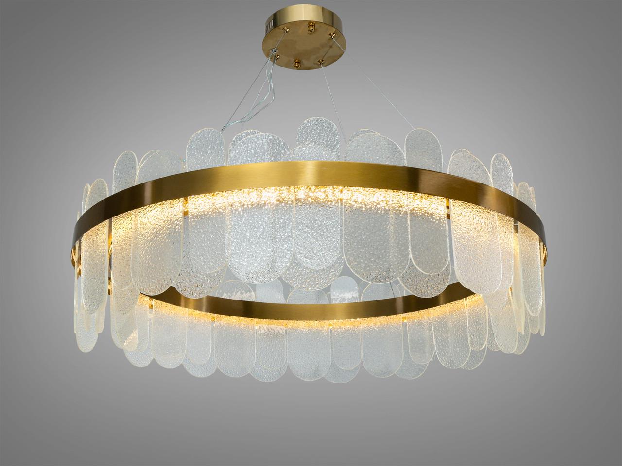 Люстра подвесная LED для гостиной 803/800SGD Хрустальная 165Вт 9075 Лм Золотой (3065803389)