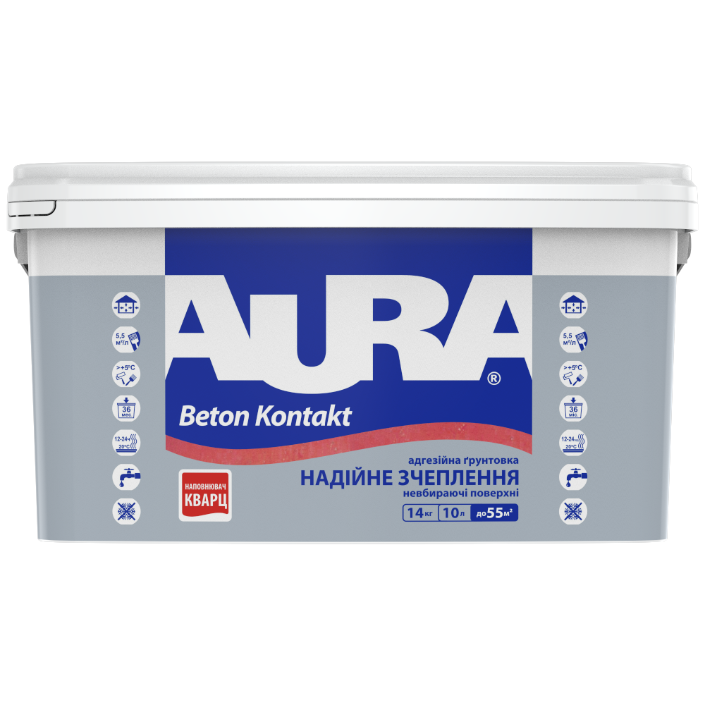 Грунт с кварцевым песком Aura Beton Contact адгезионный 14 кг (2569082260) (2569082260)
