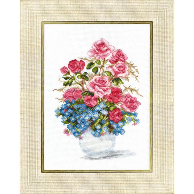 Набір для вишивки хрестиком Crystal Art Art ВТ-023 Троянди та незабудки (46385)