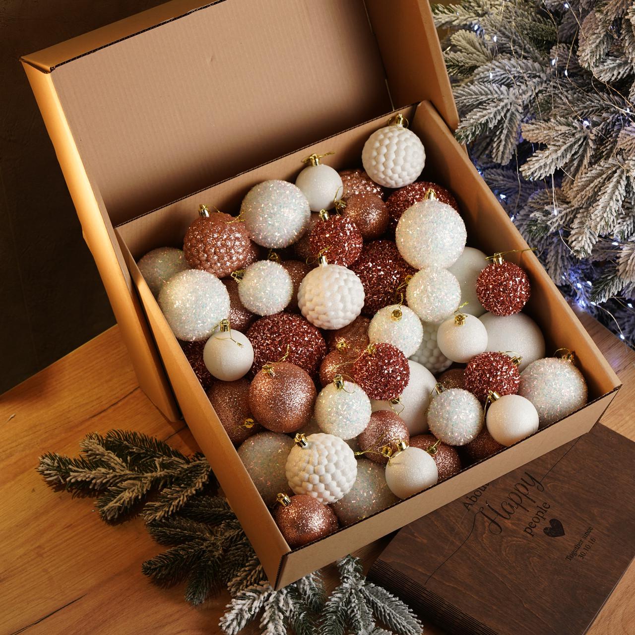 Набор шаров на елку Блеск 40 шт. Розовое золото (2765836623) - фото 1 Набор шаров на елку Блеск 40 шт. Розовое золото (2765836623) - фото 1