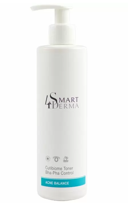 Тонер себорегулюючий мультикислотний Smart4Derma Cutibiome toner bha-pha control Acne Balanse 250 мл (14540722)