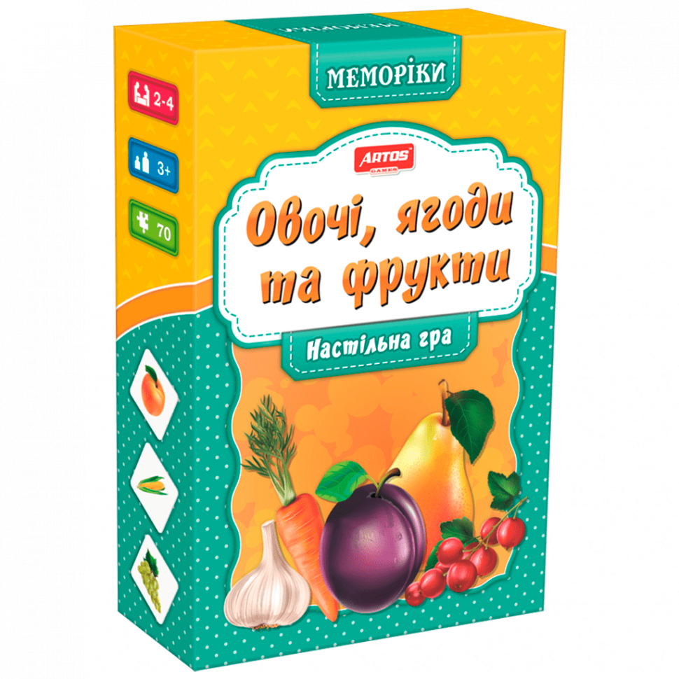 Настільна гра Artos Games Овочі і фрукти мемо (0659)