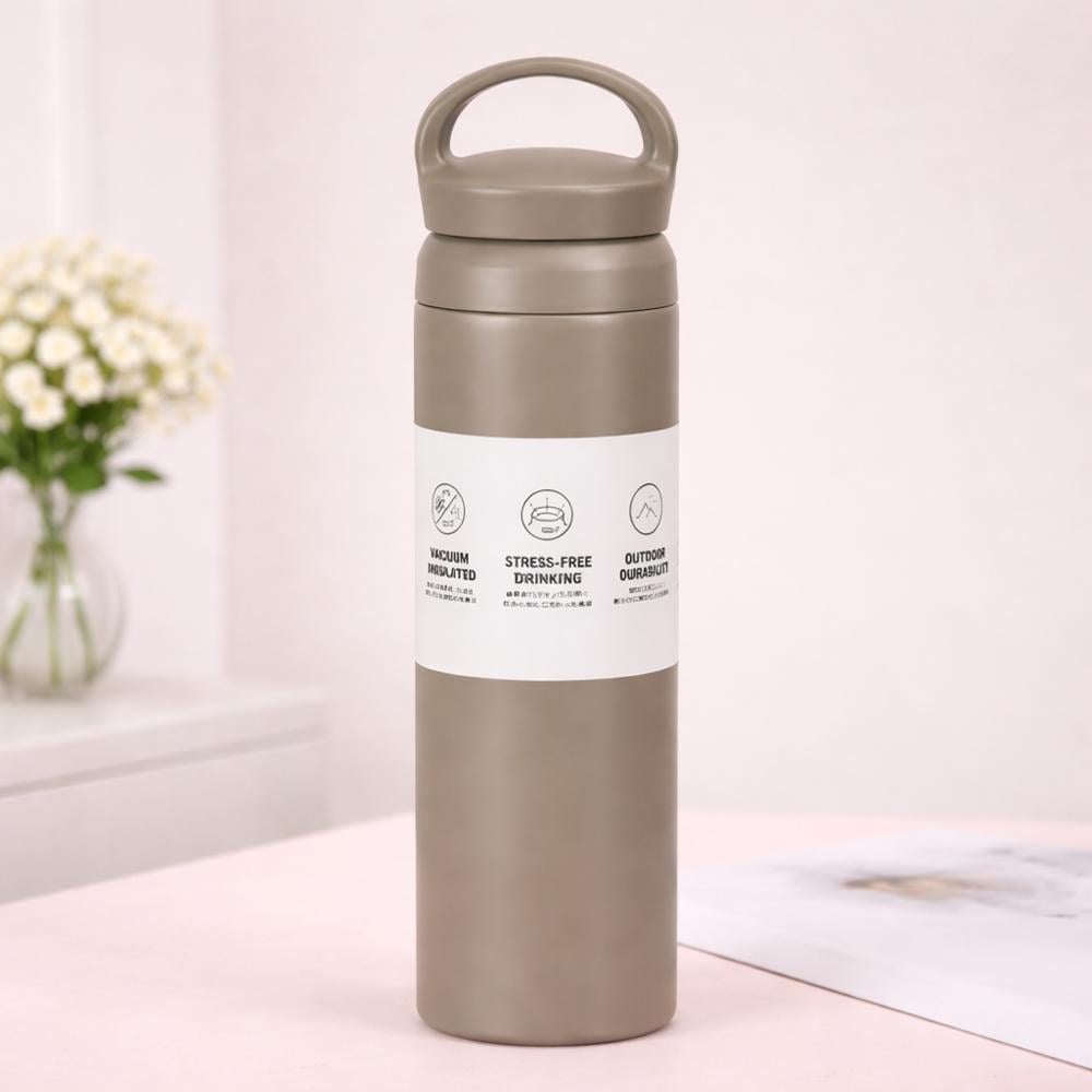 Термос дорожній 124697 500 мл із нержавіючої сталі 304 з подвійною кришкою та ручкою Коричневий