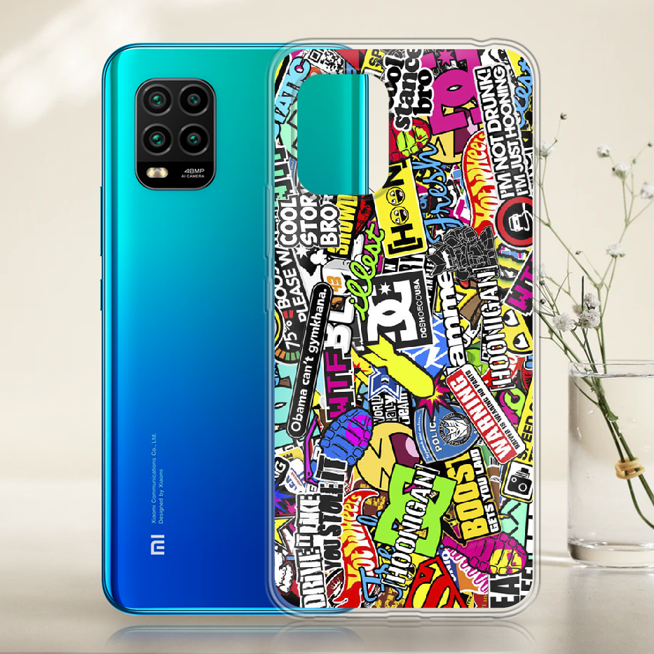 Чехол с рисунком Boxface Xiaomi Mi 10 Lite Multicolored Inscriptions Прозрачный силикон (39438-up880-39438) - фото 2 Чехол с рисунком Boxface Xiaomi Mi 10 Lite Multicolored Inscriptions Прозрачный силикон (39438-up880-39438) - фото 2