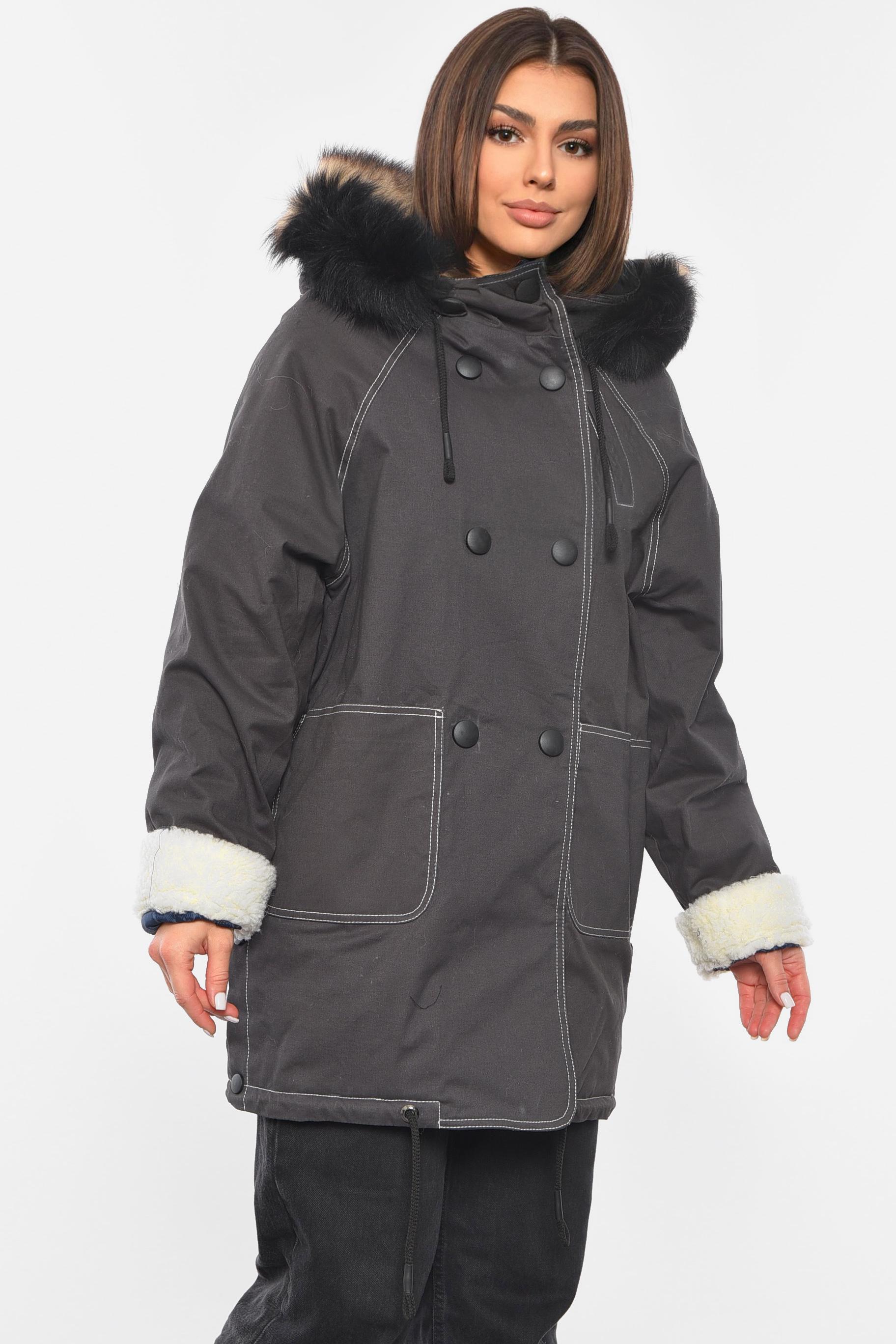 Парку жіноча демісезонна L Темно-сірий (193288) - фото 2 Парку жіноча демісезонна L Темно-сірий (193288) - фото 2