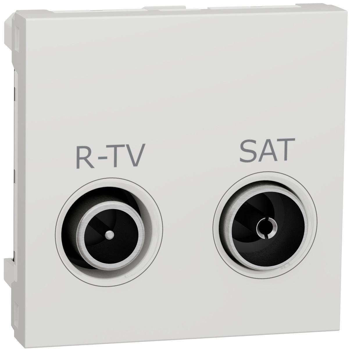 Розетка Schneider Electric R-TV/SAT индивидуальная 2 модуля Unica Белый (NU345418)