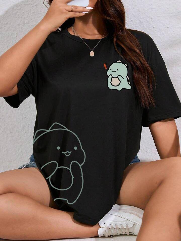 Футболка жіноча з принтом Pin-000-292 повсякденна XL Чорний (2664087711) Футболка жіноча з принтом Pin-000-292 повсякденна XL Чорний (2664087711)