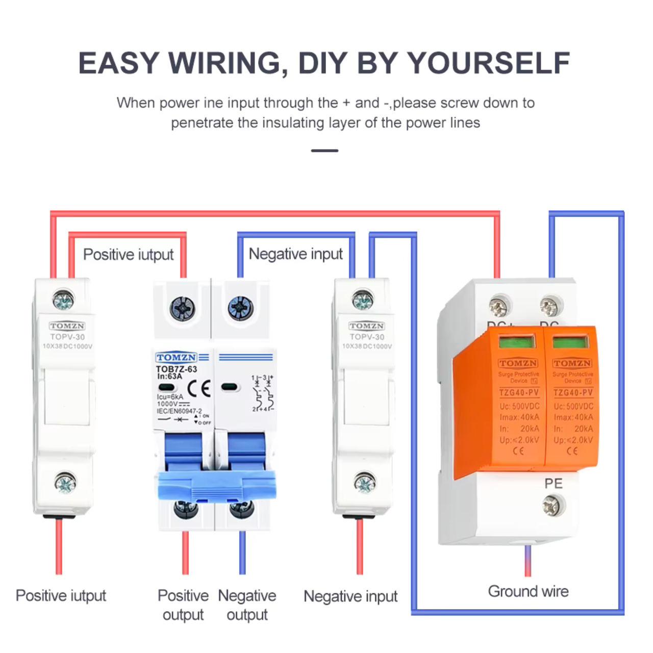 Автоматический выключатель постоянного тока 20 А двухполюсный TOMZN TOB1Z-63 20A 2P DC MCB 1000 V (2830077498) - фото 10 Автоматический выключатель постоянного тока 20 А двухполюсный TOMZN TOB1Z-63 20A 2P DC MCB 1000 V (2830077498) - фото 10