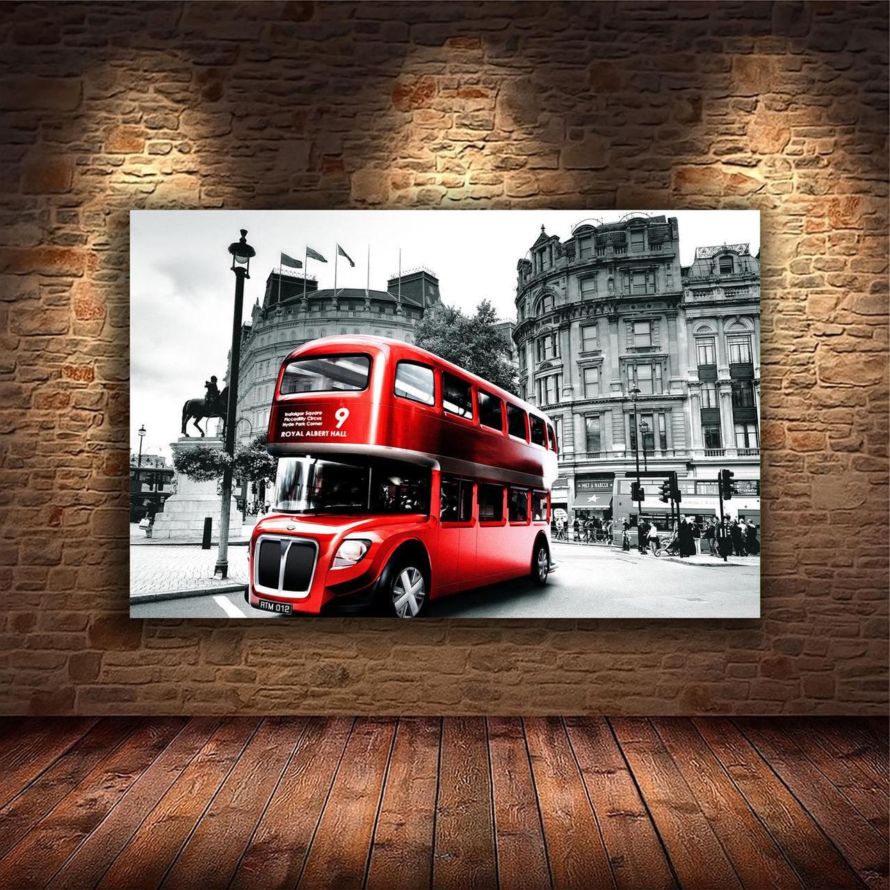 Картина на холсте Красный автобус 30x40 см (M121)